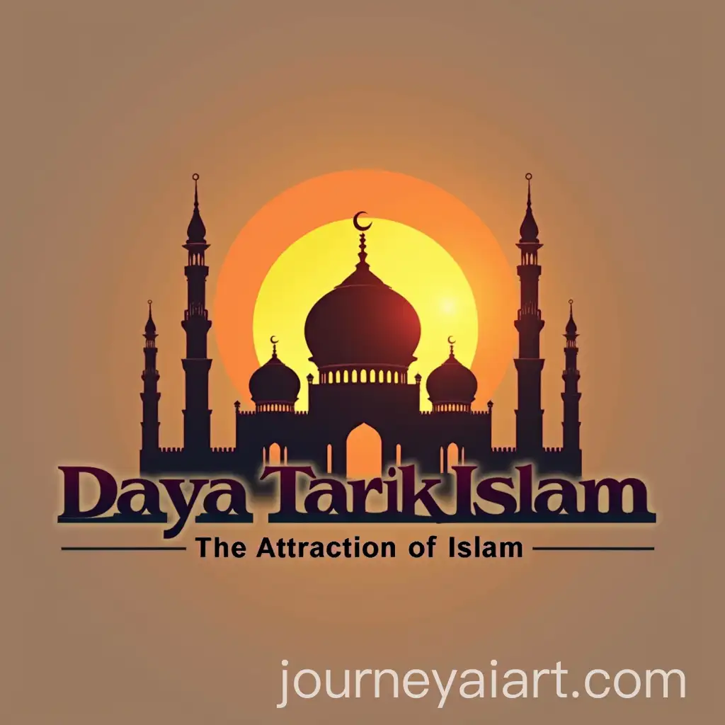 Elegant-Mosque-Logo-at-Sunset-Symbolizing-Peace-and-Islamic-Attraction