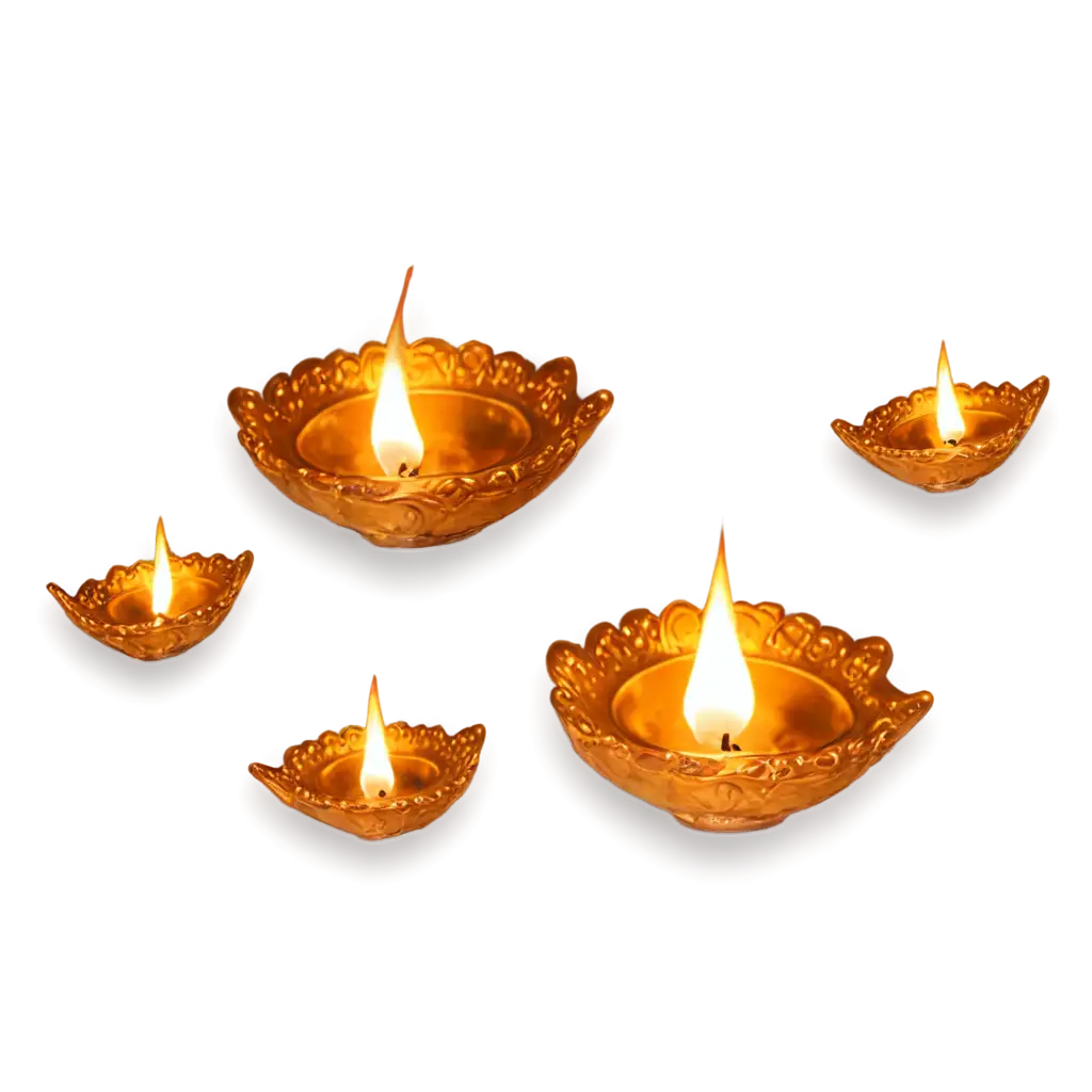 Create-Stunning-PNG-Image-of-Traditional-Oil-Lamps-Diyas-with-Bright-Flames-and-Twinkling-Lights