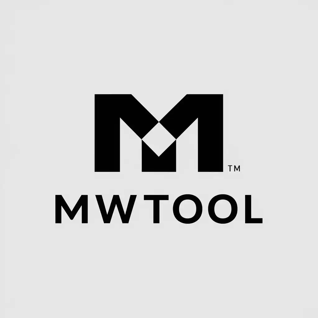 a vector logo design,with the text "MwTool", main symbol:M,Minimalistic,be used in Technology industry,clear background