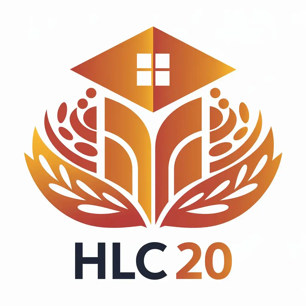 LOGO Design for HLC 20 Orangethemed School 20th Anniversary Celebration with Creative Patterns