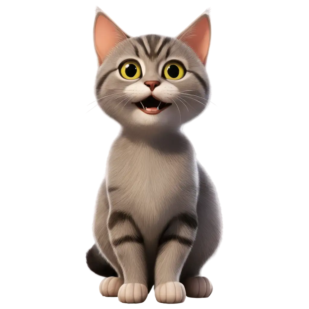Animated-Cat-PNG-Image-HighQuality-Transparent-Background-for-VersatilePNG-Cat-Image-Scenarios-Use