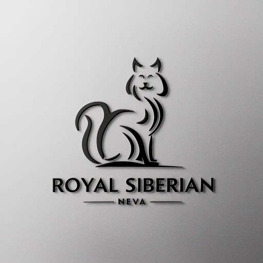 a logo design,with the text "Royal Siberian Neva", main symbol:Cat,Moderate,be used in Animals Pets industry,clear background