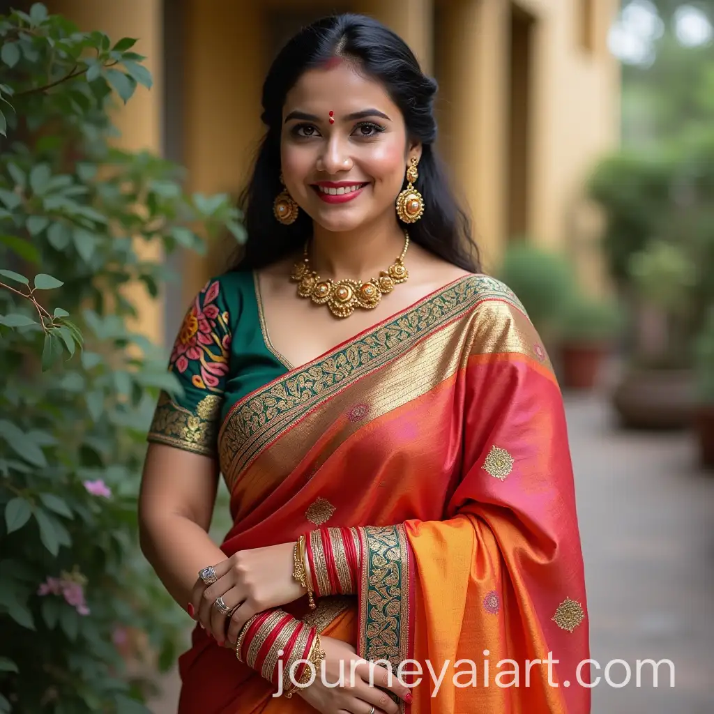 Traditional-Indian-Woman-Wearing-Colorful-Saree