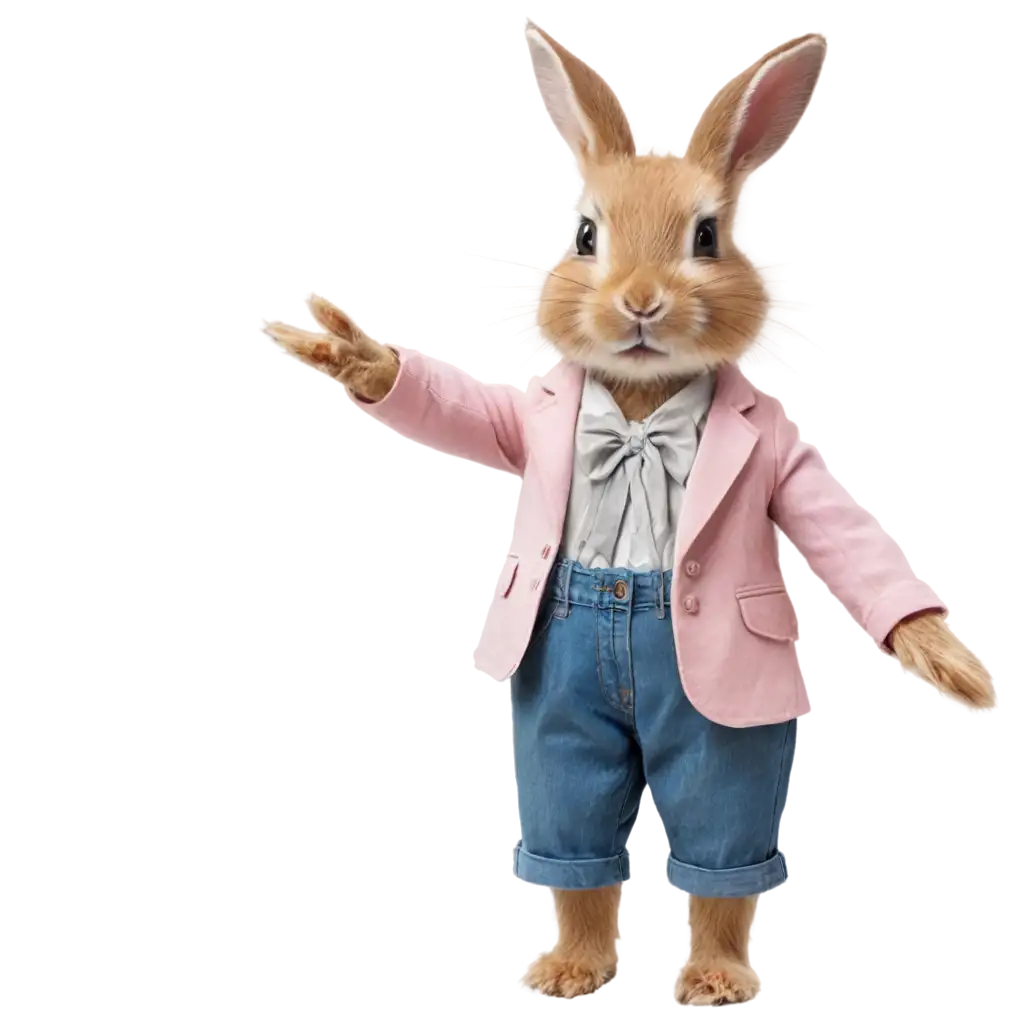 Rabbit-in-Woman-Clothes-PNG-Playful-and-Unique-Digital-Art-for-Creative-Projects