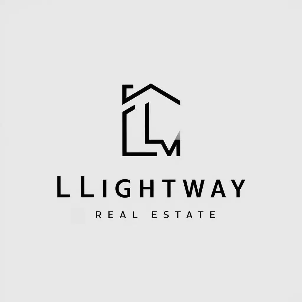 a vector logo design,with the text "LLightway", main symbol:playing letters,Moderate,be used in Real Estate industry,clear background