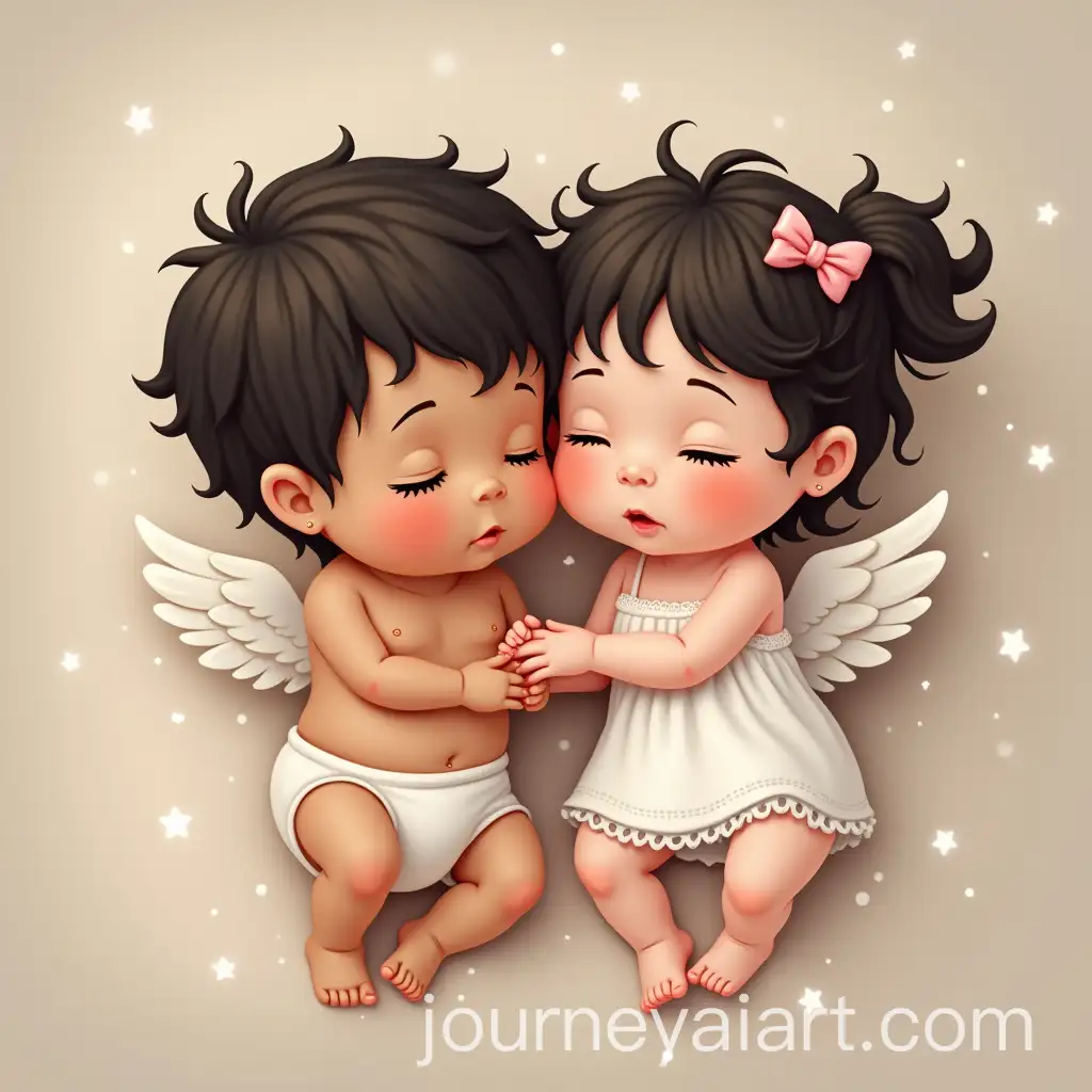 Charming-Baby-Angels-with-Dark-Hair-in-a-Serene-Setting