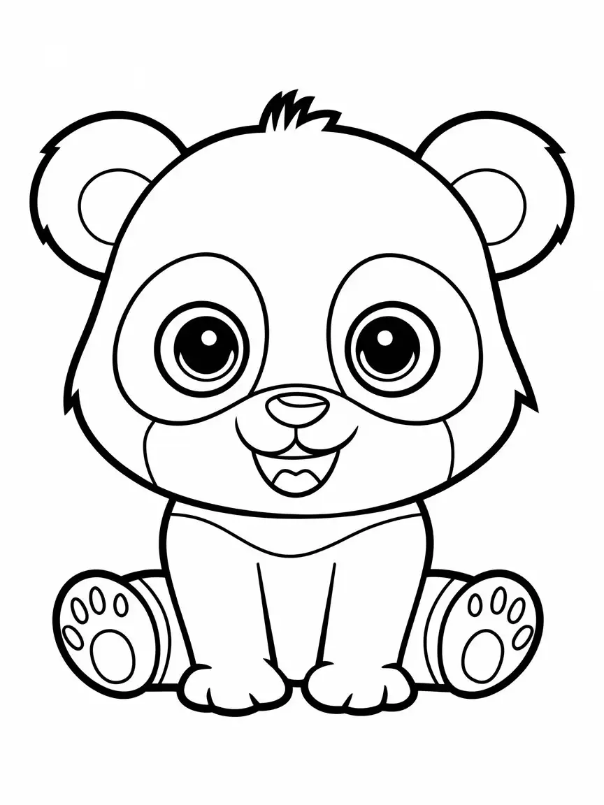 Cute Baby Animals Coloring Page for Kids