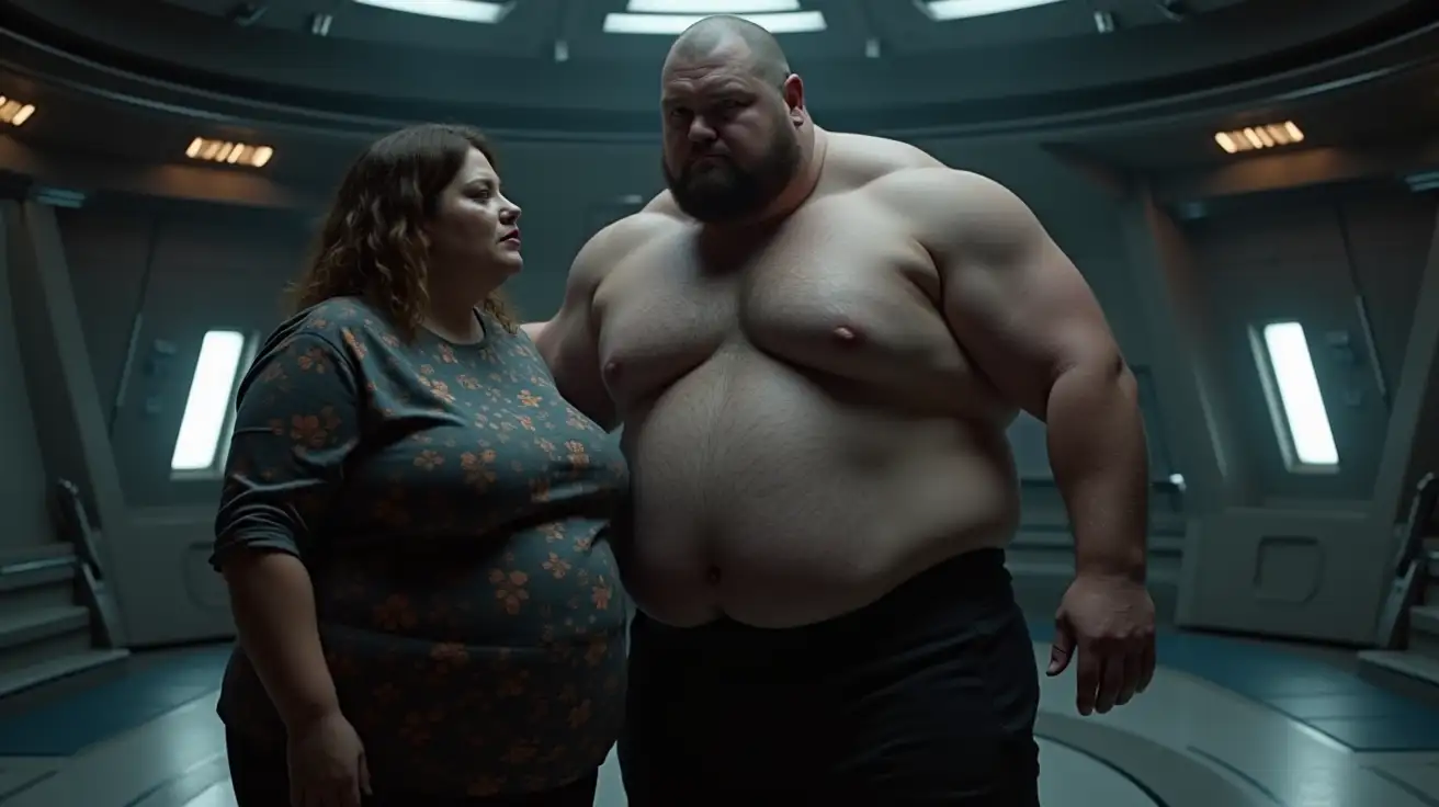 Muscular-Man-and-Obese-Woman-on-a-Spaceship-Crew-Deck-in-The-Expanse-Style