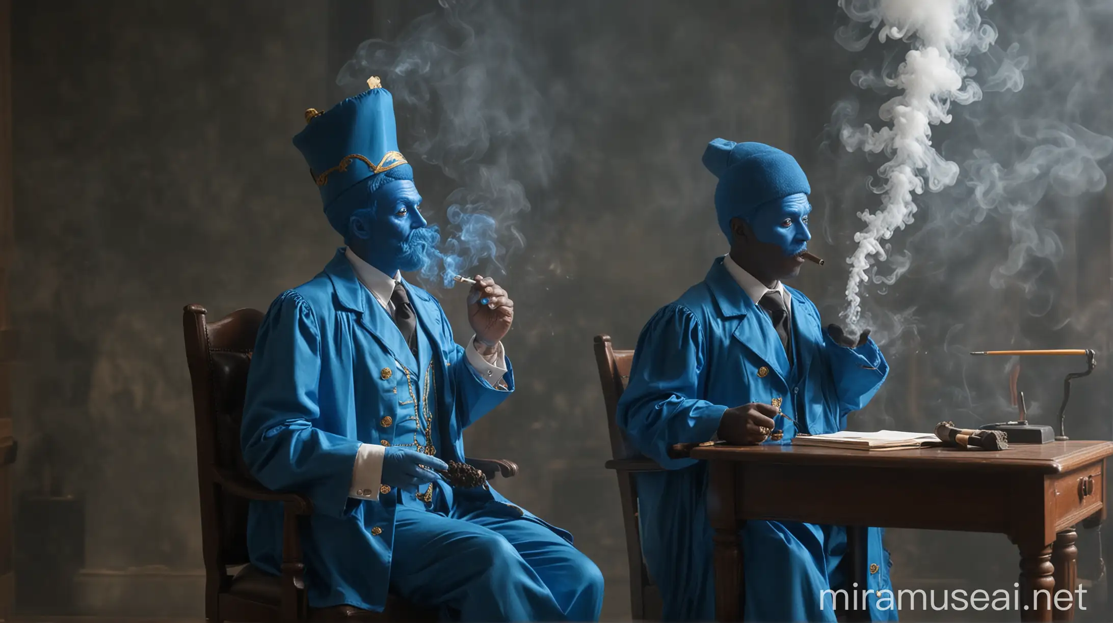 Lawyer with Blue Genie Smoking