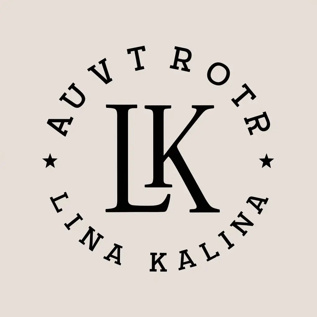 a vector logo design,with the text "Author Lina Kalina", main symbol:LK,Moderate,clear background