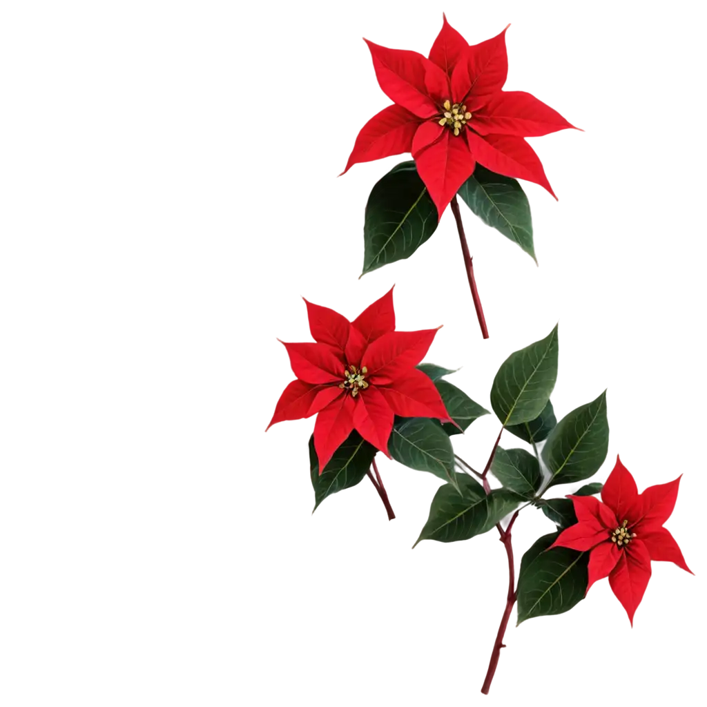 Poinsettia-PNG-Image-HighQuality-Transparent-Artwork-for-Seasonal-and-Floral-Designs