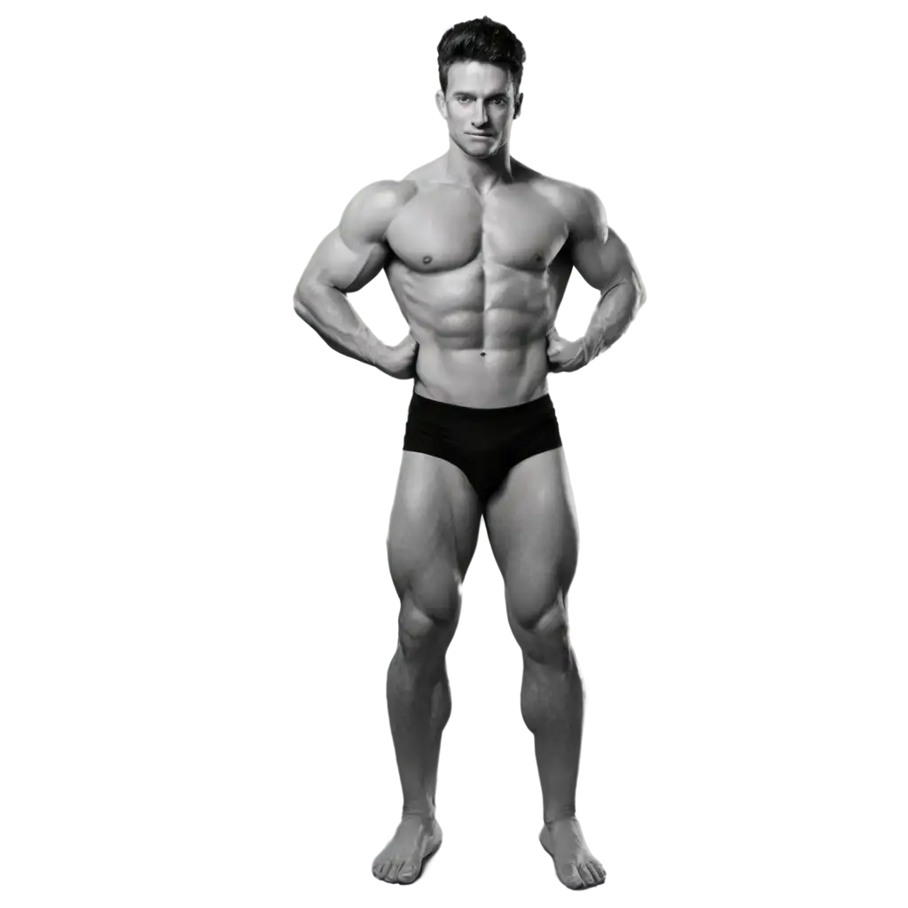 Black-and-White-Bodybuilder-PNG-Image-for-HighQuality-Visuals-and-Designs