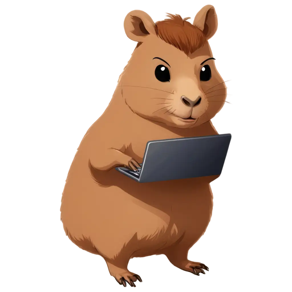 Cartoon-Capibara-Programmer-PNG-Perfect-for-Fun-and-Engaging-Designs