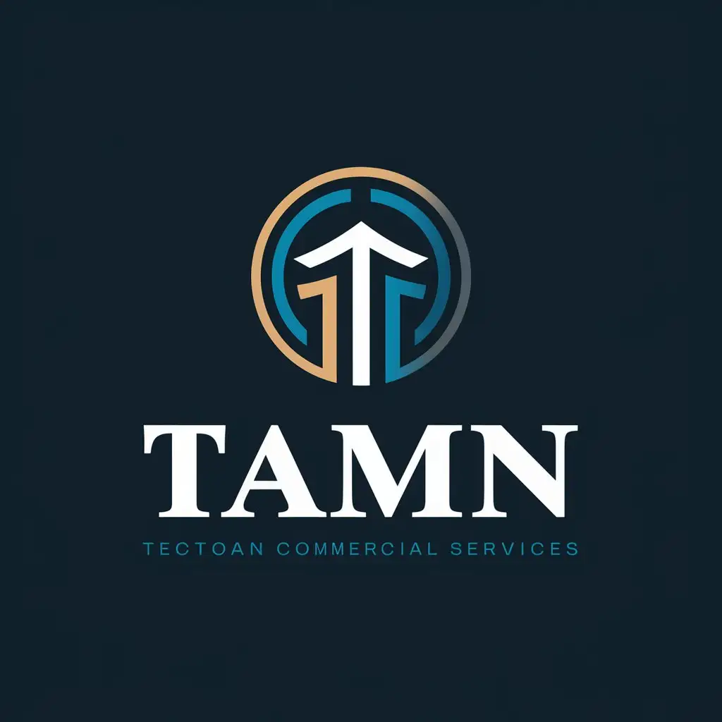 a vector logo design,with the text "TAMN", main symbol:Logo Design Brief for TAMNnnWe are TAMN, a specialized commercial services company dedicated to delivering top-notch, innovative solutions to our clients. Our aim is to create a professional and memorable logo that captures the essence of our business.nnDesign Requirements:nnStyle: Modern and clean, with a professional touch.nType: Vector logo.nColor Scheme: Use a color palette that conveys trust, professionalism, and innovation.nElements to Include: Incorporate elements that symbolize commerce, professionalism, and innovation. Avoid overly complex designs; simplicity is key.nTypography: Choose a font that is modern and easy to read. It should complement the logo without overpowering it.nnCompany Values and Mission:nnTAMN is committed to providing exceptional commercial services that help businesses thrive. We value integrity, excellence, and innovation, and our logo should reflect these principles.nnTarget Audience:nnOur clients range from small businesses to large enterprises seeking reliable and specialized commercial services.nnWe look forward to seeing a logo that not only represents our brand but also resonates with our clients and stands the test of time.,Moderate,clear background