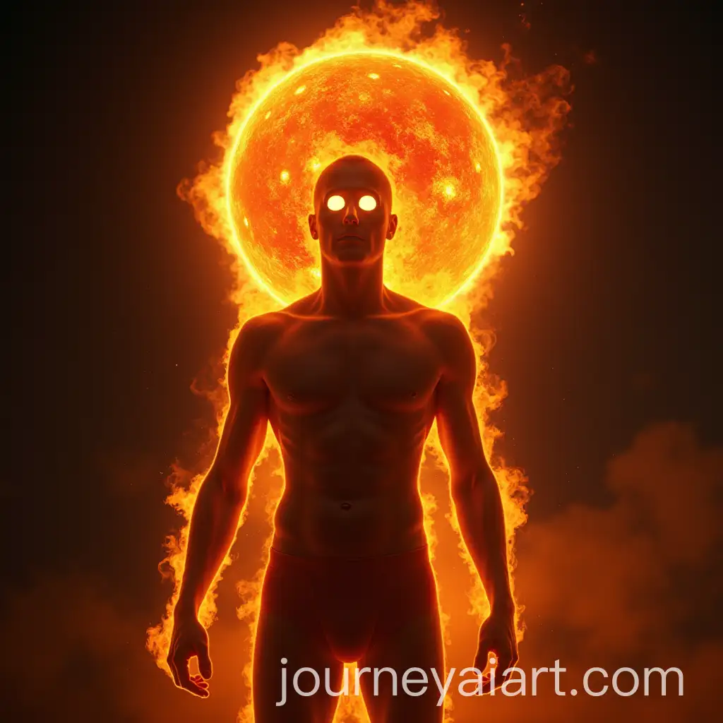 Fiery-Human-with-Solar-System-Halo