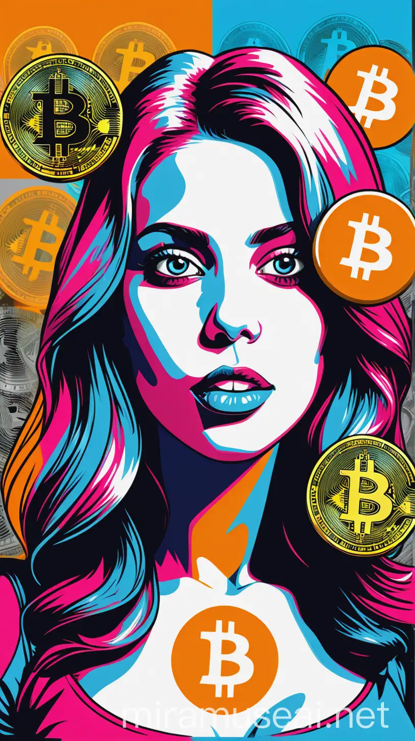 Modern Pop Art Bitcoin Concept