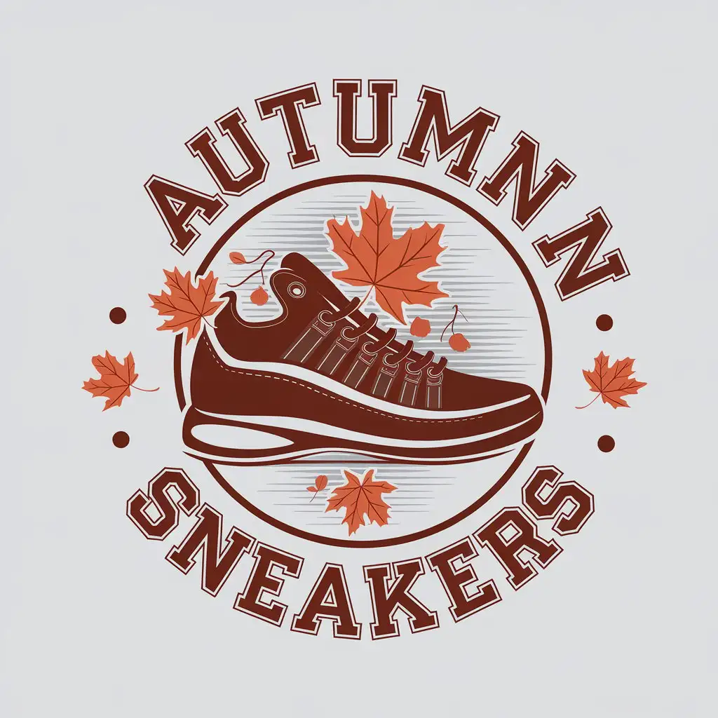 a vector logo design,with the text "Autumn in sneakers", main symbol:Autumn in sneakers,Moderate,be used in Sports Fitness industry,clear background