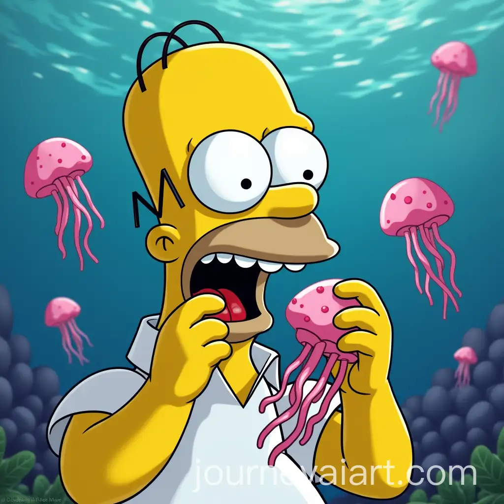 Homer-Simpson-Eating-a-Jellyfish