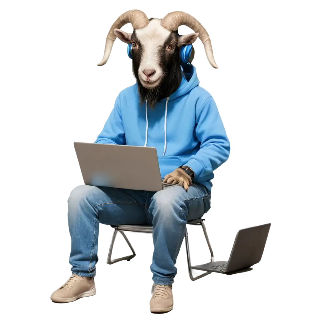 Goat-Using-Laptop-as-an-IT-Professional-PNG-Image-for-Tech-and-AnimalThemed-Designs