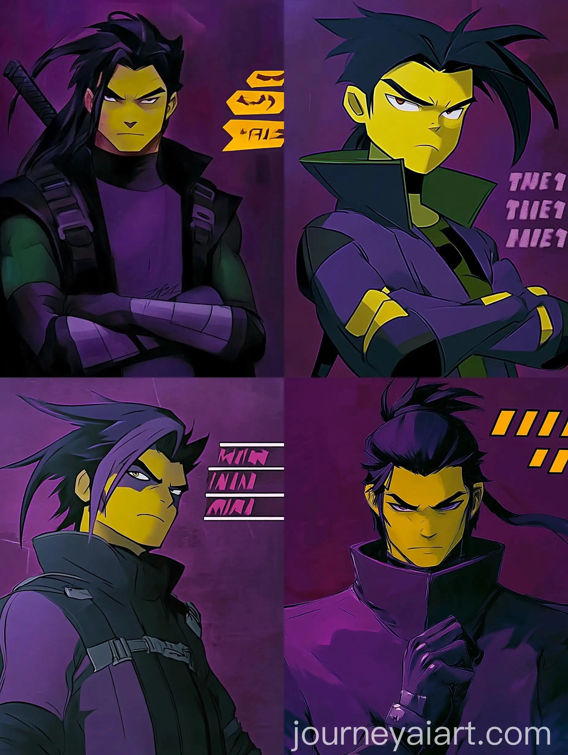 Cool-Teenager-in-Purple-Wetsuit-and-NinjaStyle-Coat