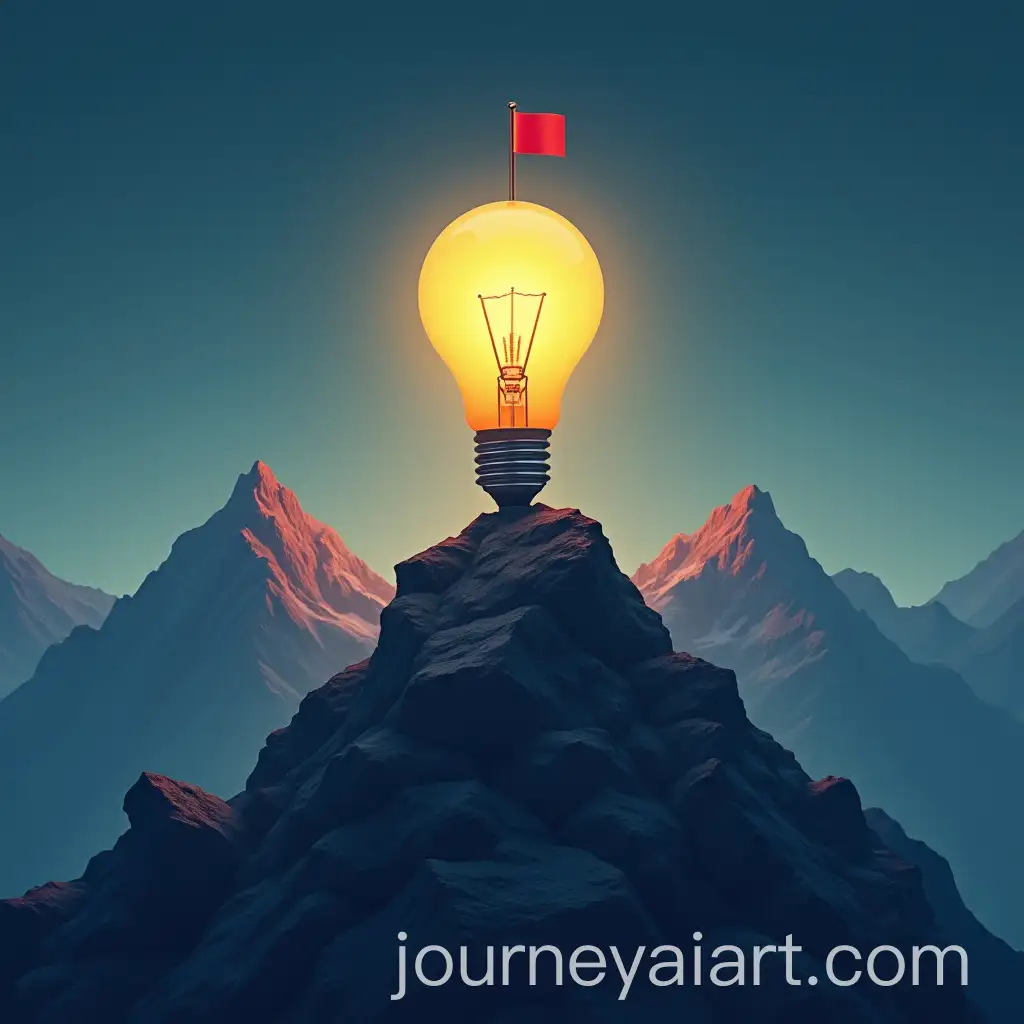 AI-Image-Prompt-ExpansionLightbulb-Illuminating-Mountain-Peak-with-Flag-at-Summit