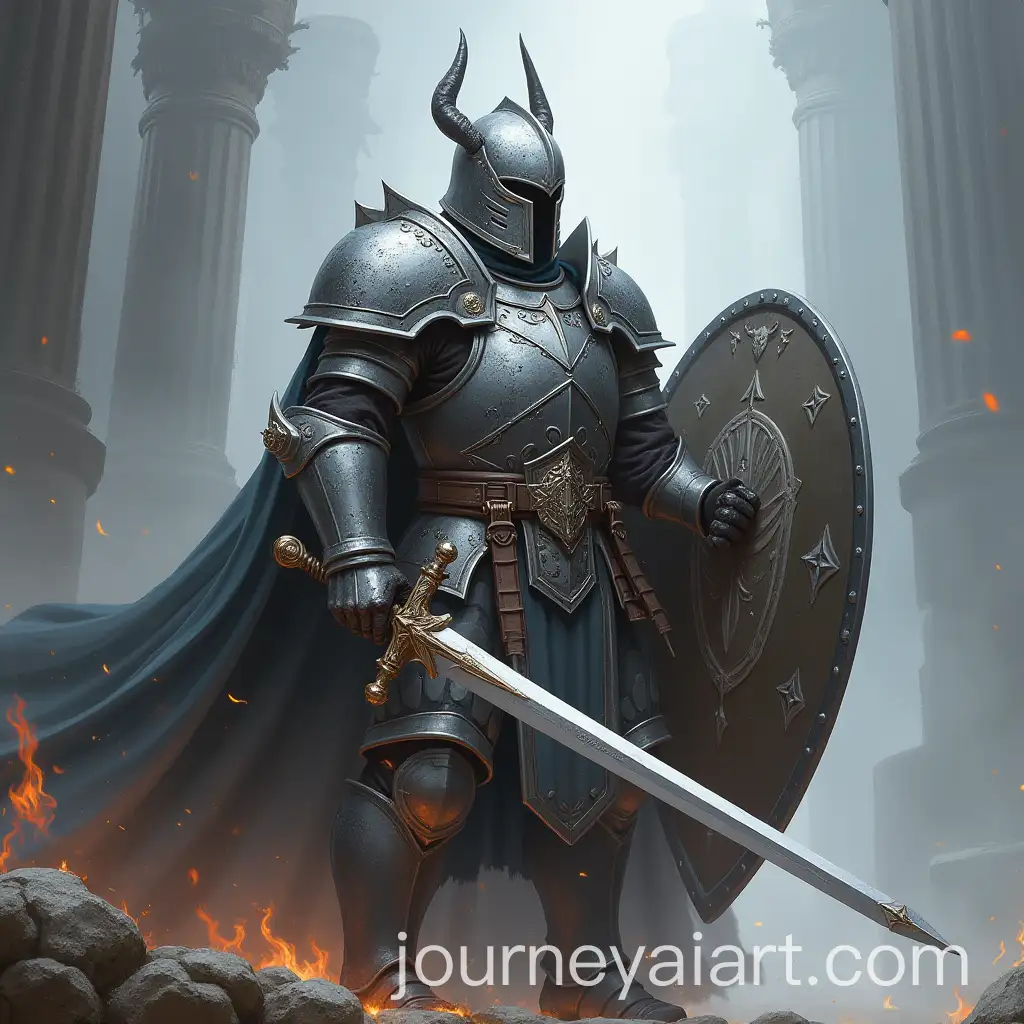 Silver-Dragonborn-Paladin-Holding-Sword-and-Shield-in-Battle-Stance