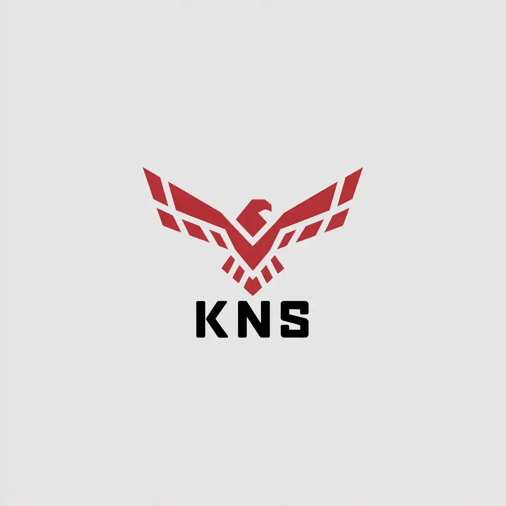 LOGO Design for KNS Eagle Symbol in Red White for Sports Fitness Industry