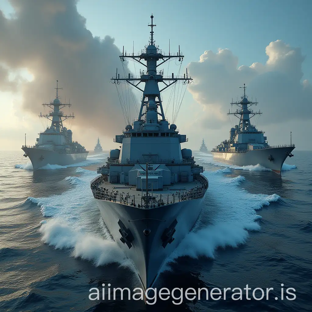AWRUS-TextAI-Image-Prompt-Expansion-on-a-Naval-Battle-Ships-Background