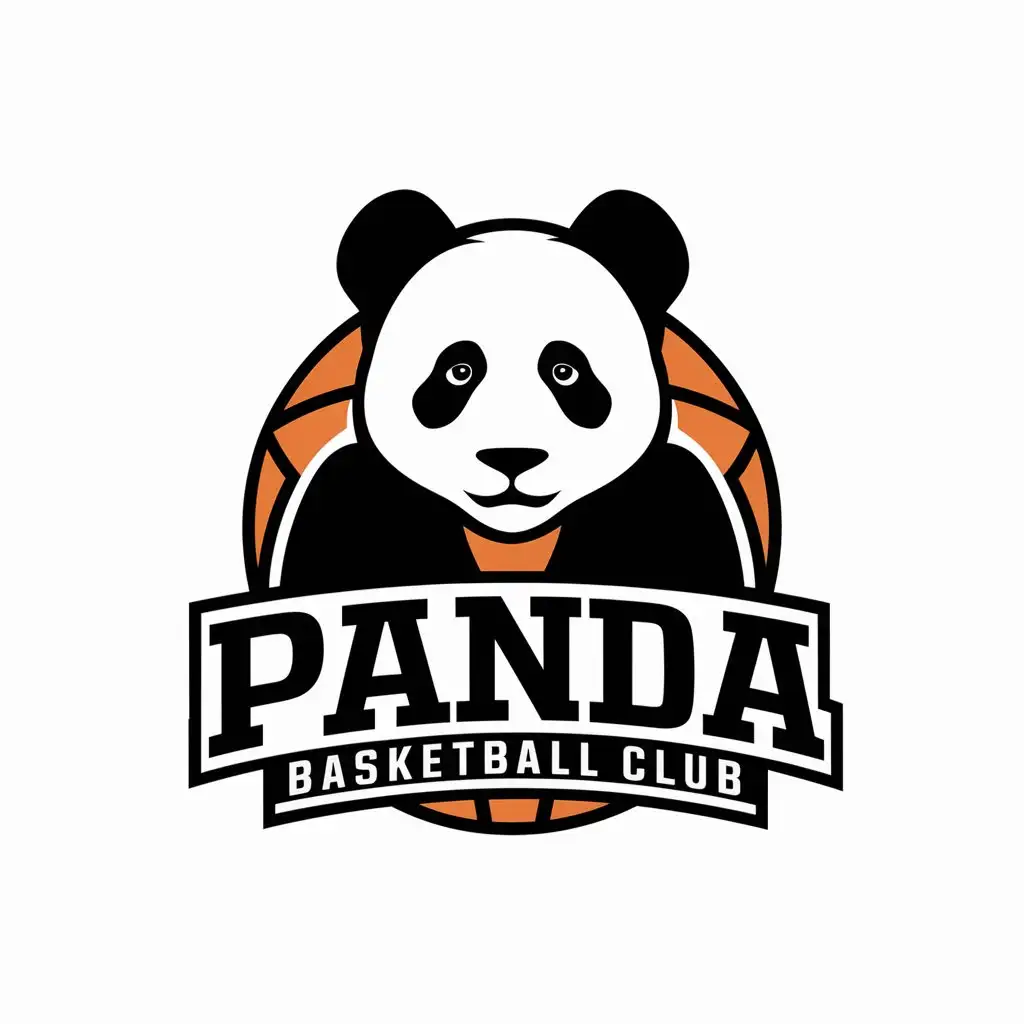 a vector logo design,with the text "panda basketball club", main symbol:panda,Moderate,be used in Sports Fitness industry,clear background