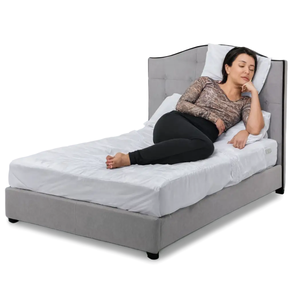 HighQuality-PNG-Image-Woman-Sleeping-in-a-KingSize-Bed