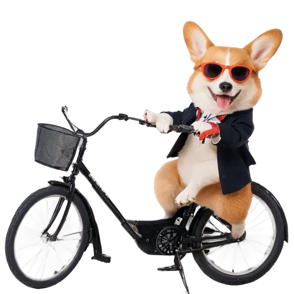 Adorable-PNG-Image-Cute-Corgi-with-Sunglasses-Riding-a-Bike