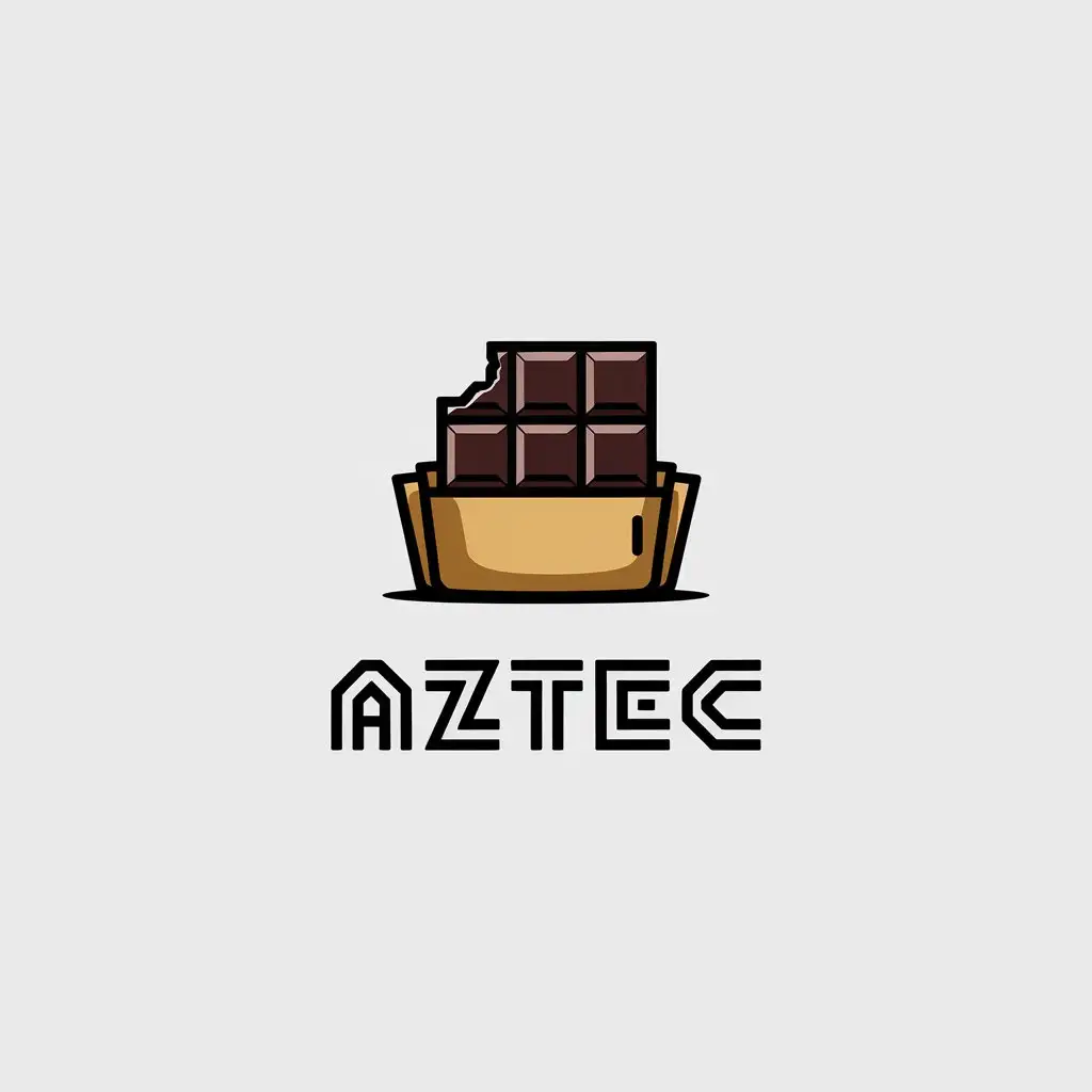 a vector logo design,with the text "aztec", main symbol:chocolate,Minimalistic,clear background