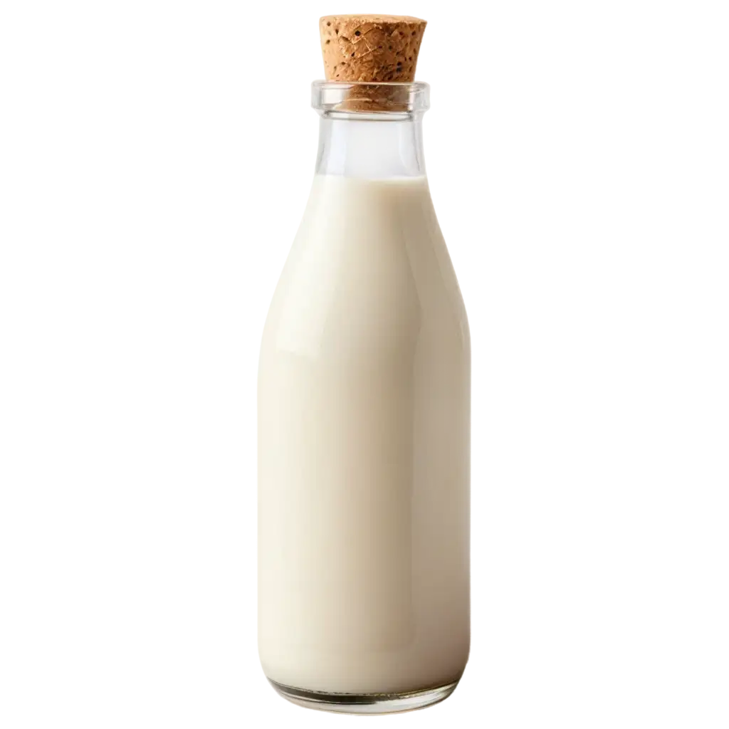 HighQuality-PNG-Image-of-Fresh-Milk-in-a-Glass-Bottle-with-Condensation-and-Fresh-Bread-Rolls