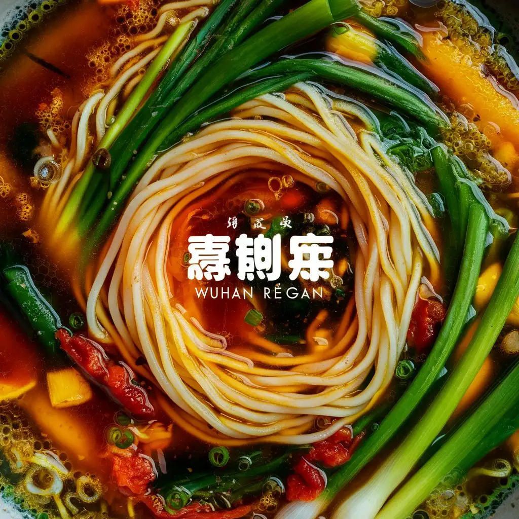 wuhan-regan-noddle, Professional Photography, dish, top - down view, extremely detailed, full color, cinematic, 32K
