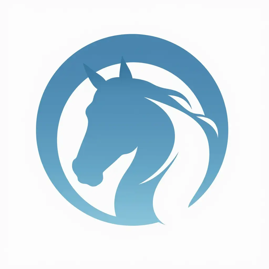 Create a logo for horse breeze horse trainer club in blue style