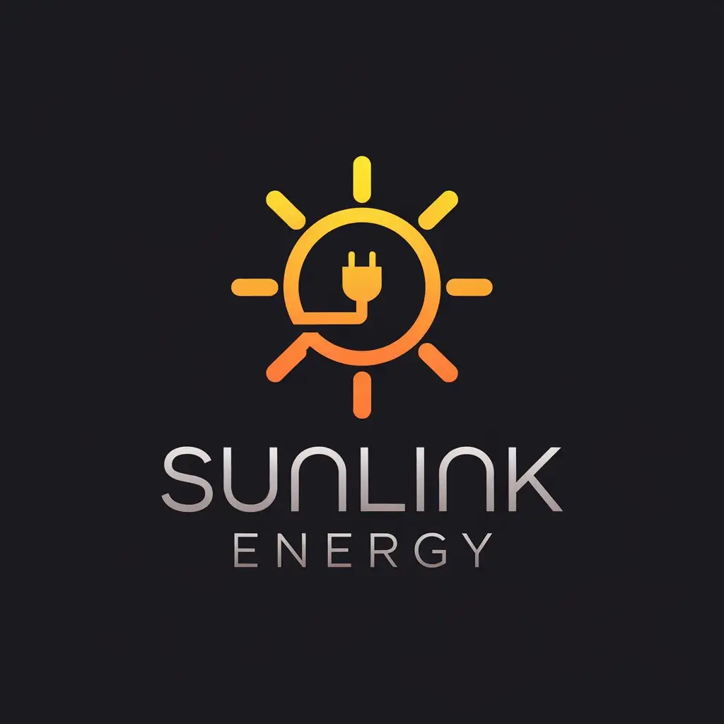 LOGO Design for Sunlink Energy Solar Panels Renewable Energy with Orange Yellow and Black Elements