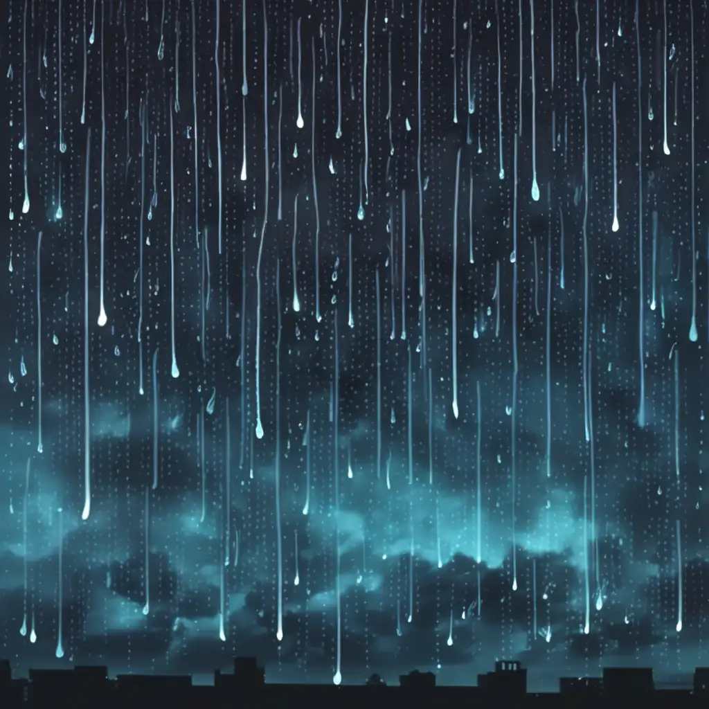 abstract rain in the skies at night