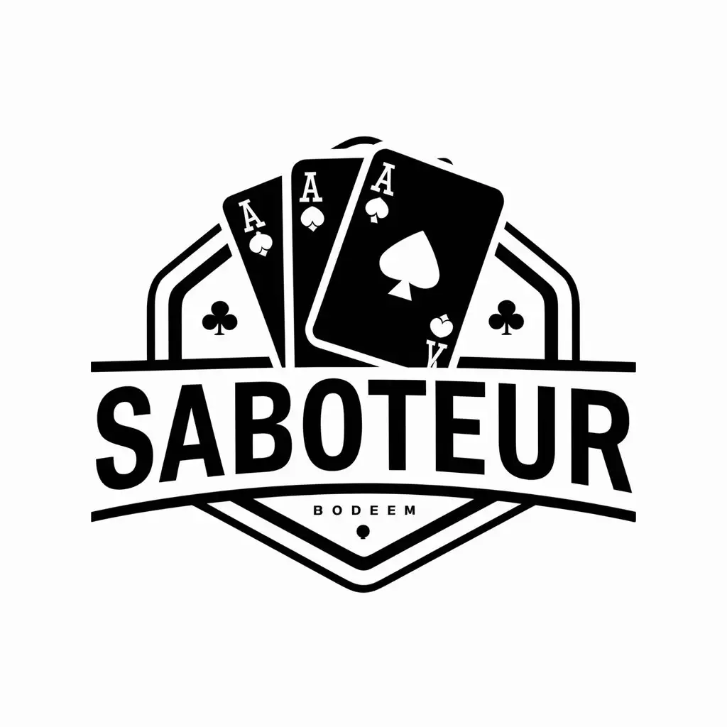 a vector logo design,with the text "Saboteur", main symbol:texas Holdem,Moderate,clear background