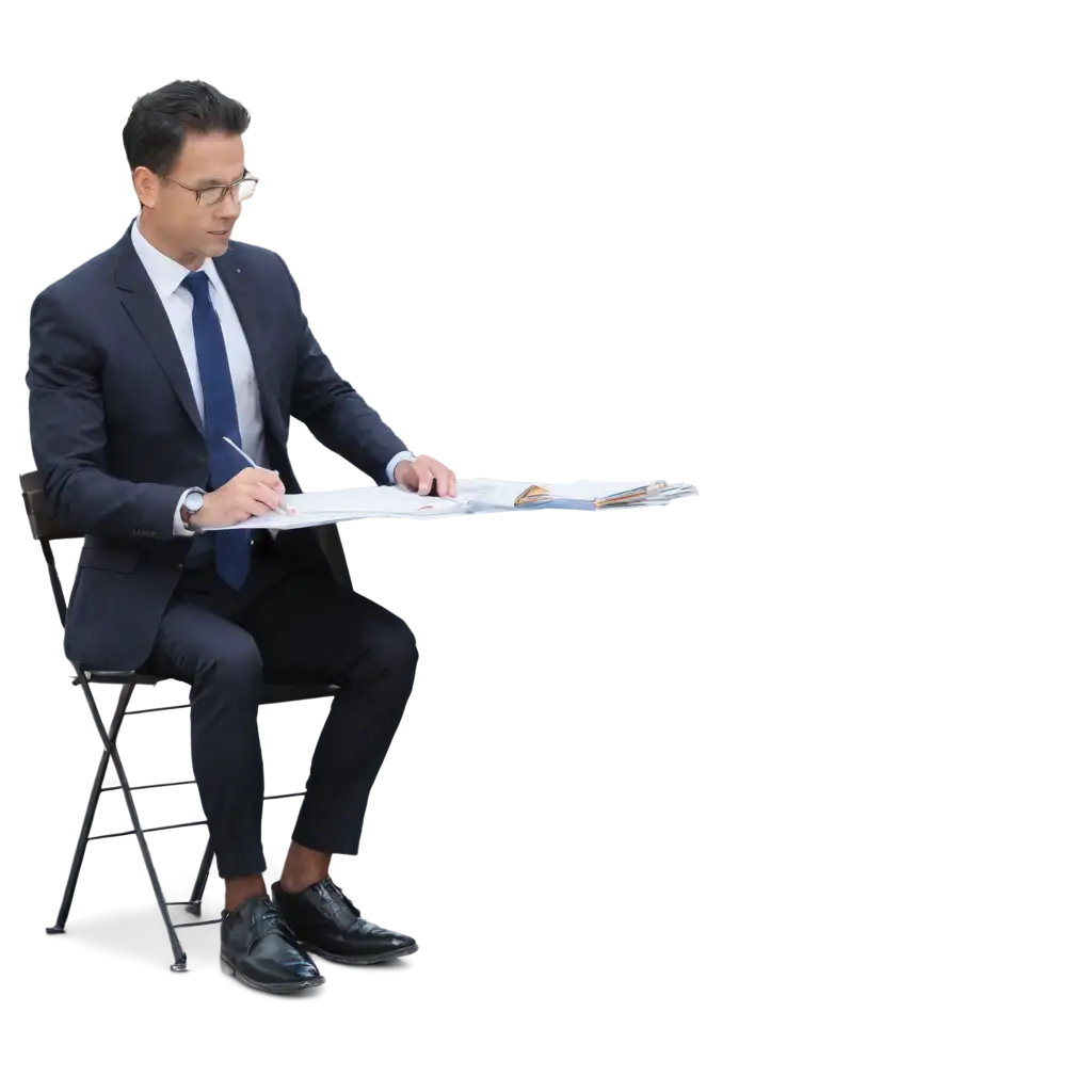 a man checking a paper on desk