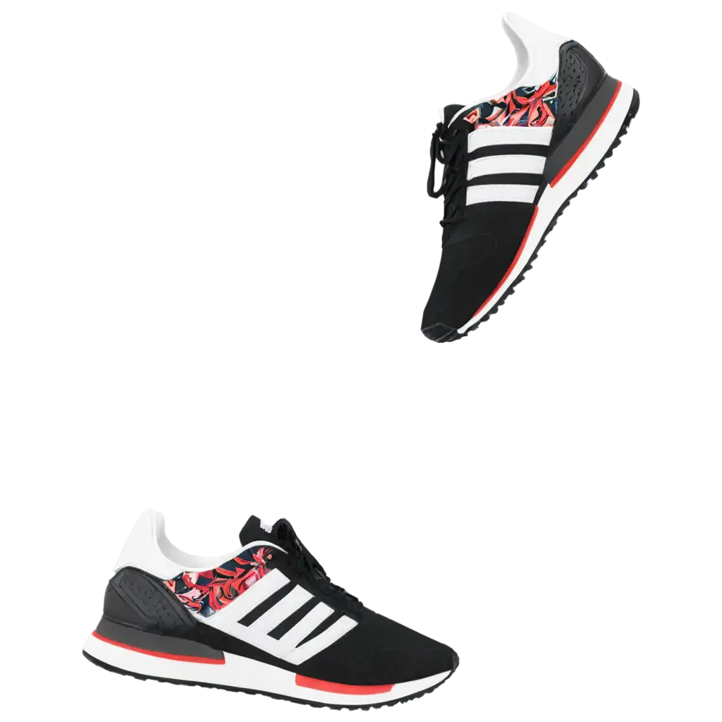 Fantasy-Adidas-Shoes-Pattern-PNG-Black-White-and-Red-Design-for-Creative-Projects