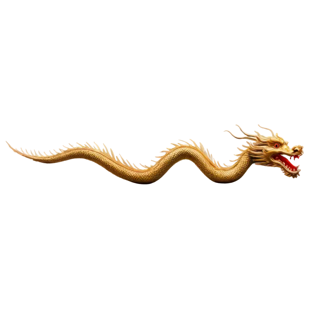 back view long straight Chinese dragon