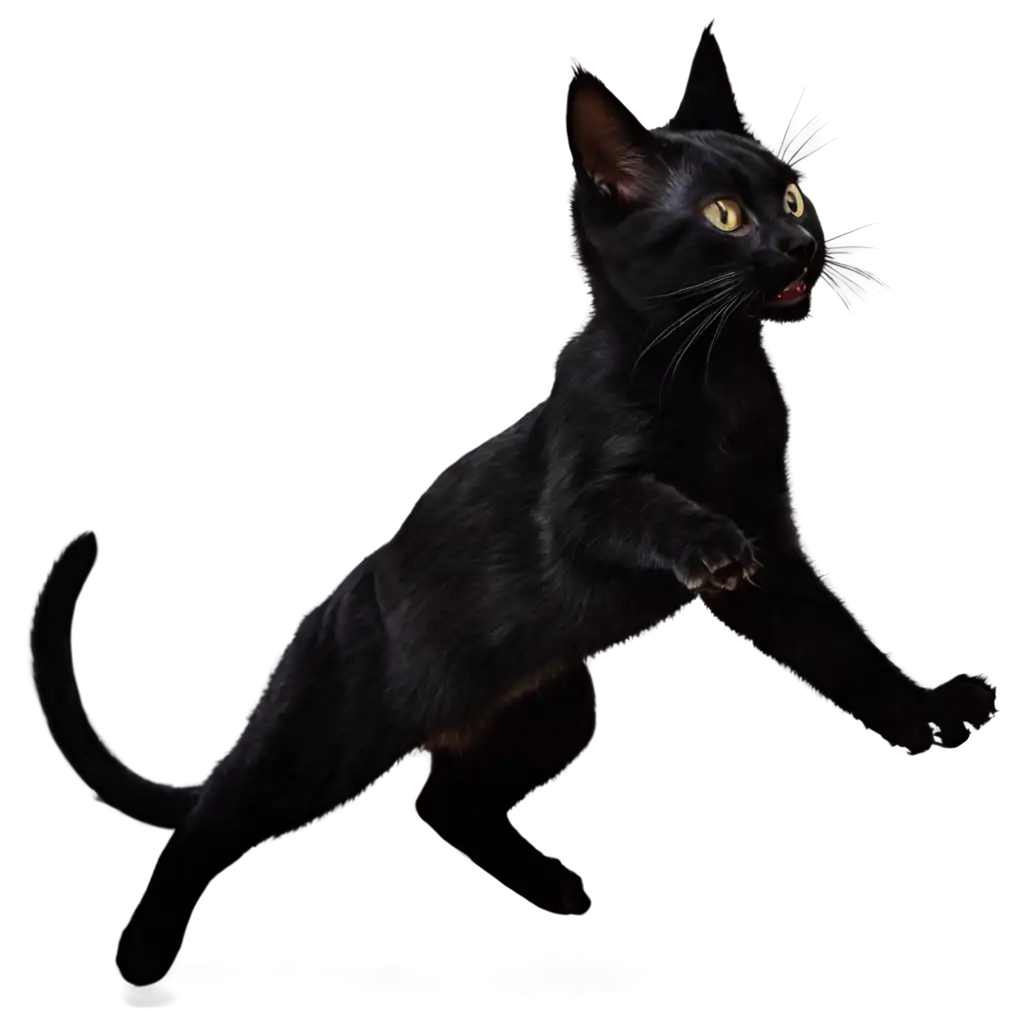 Jumping-Black-Cat-PNG-HighQuality-Image-for-Versatile-Use