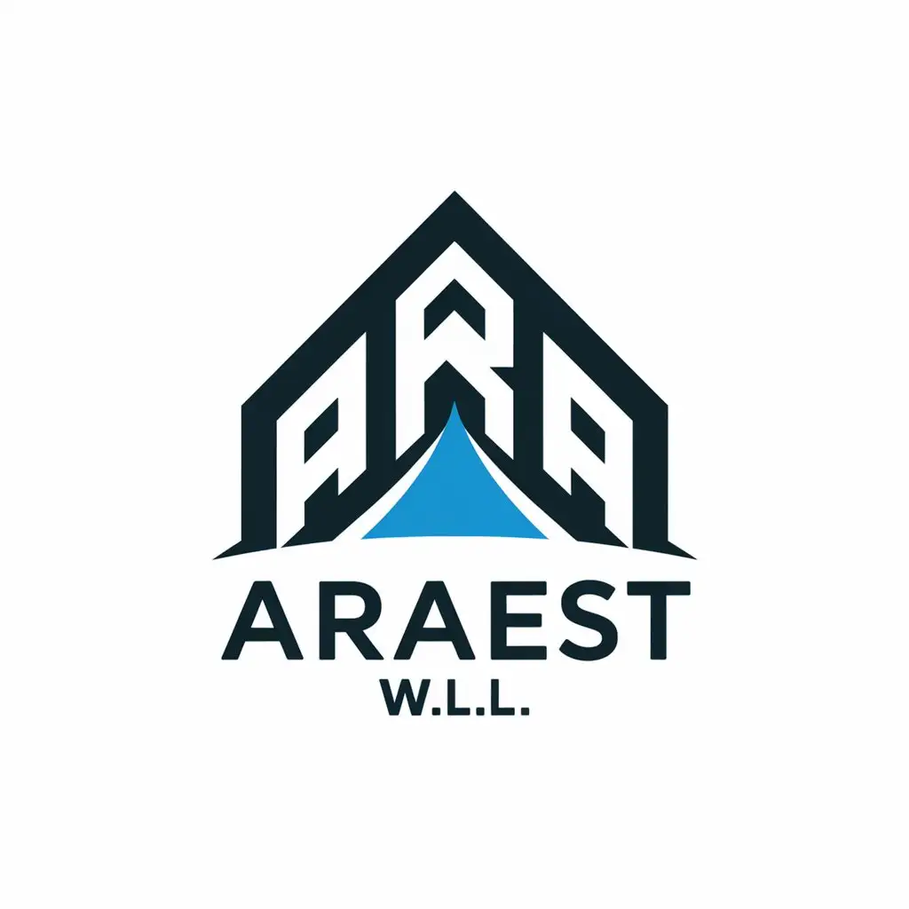 LOGO Design for ARAEST WLL RocketShaped Letters with Bright Colors for Real Estate