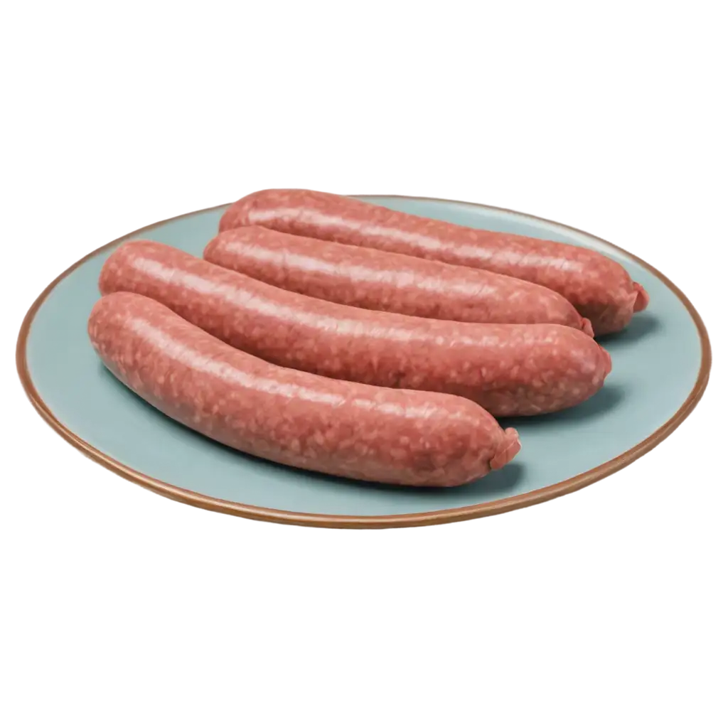 HighQuality-PNG-Image-of-Raw-Sausages-at-Home-on-a-Plate