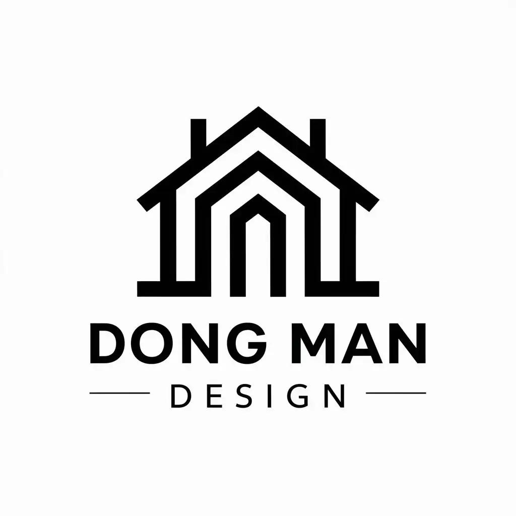 a vector logo design,with the text "dong man design", main symbol:house,Moderate,be used in Construction industry,clear background