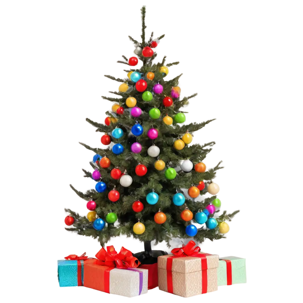 Christmas-Tree-with-Colored-Balls-and-Gifts-PNG-Image-High-Quality-for-Holiday-Designs