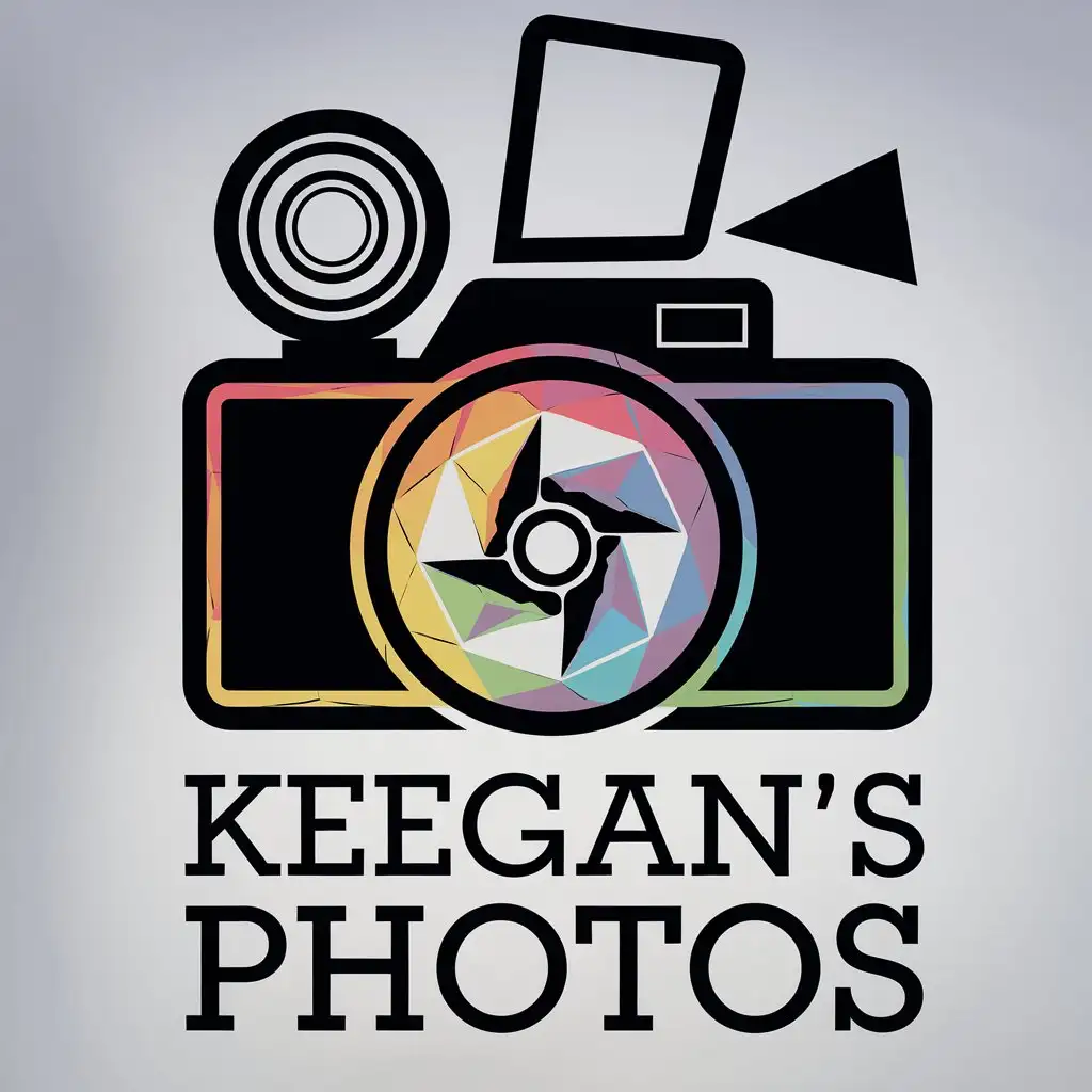 LOGO Design for Keegans Photos Rainbow Background with Let Images Speak Concept