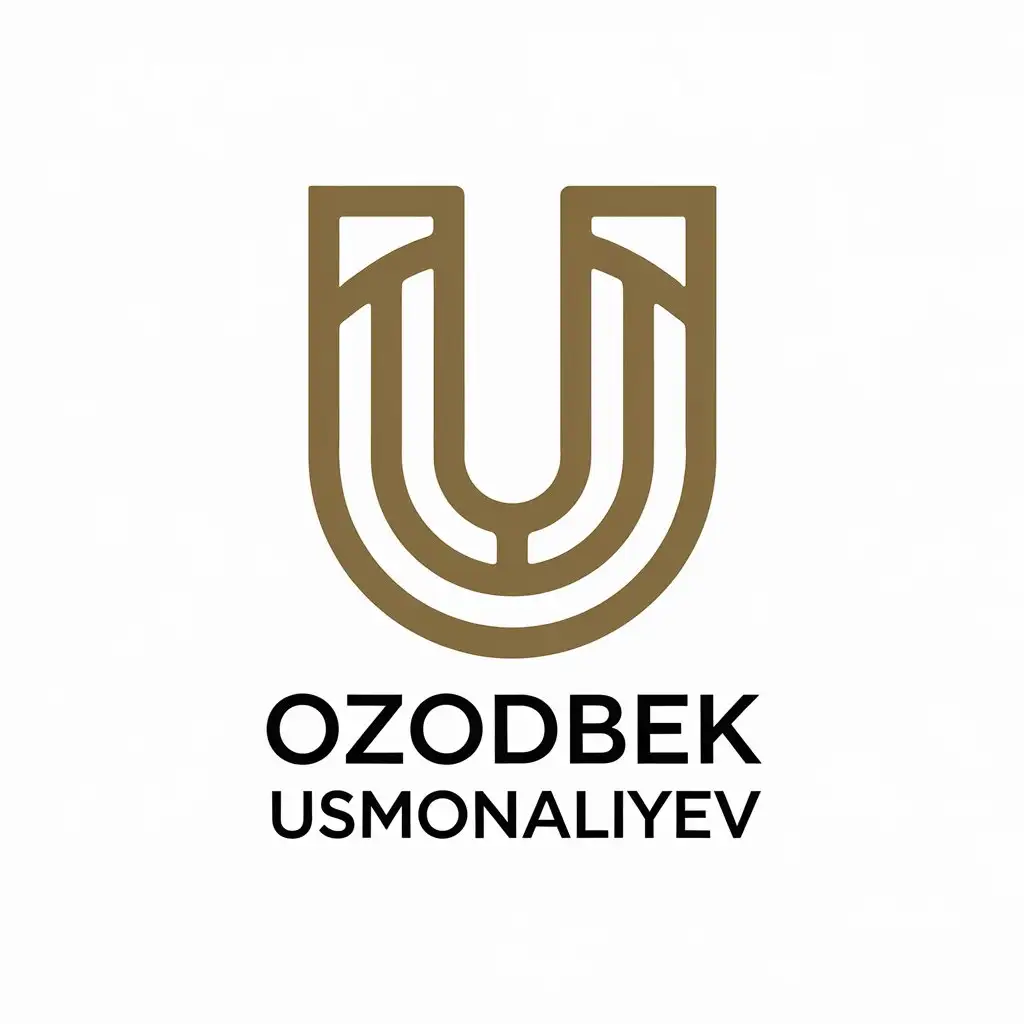 LOGO Design for Ozodbek Usmonaliyev Minimalistic Vector with U and O Letters