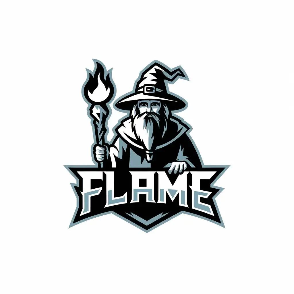 LOGO Design For Flame Wizard Theme with Clear Background