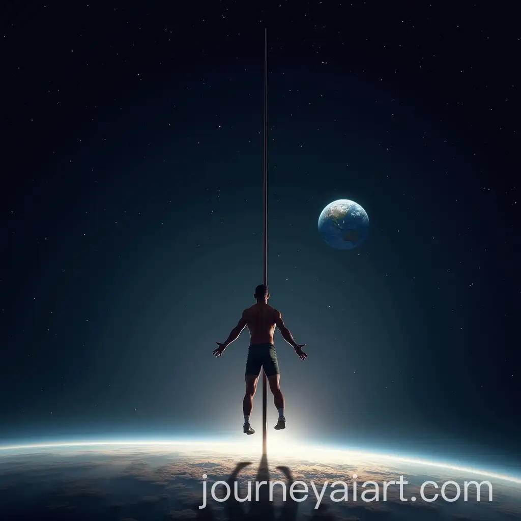 Pole-Vaulter-in-Outer-Space-with-Earth-in-the-Background